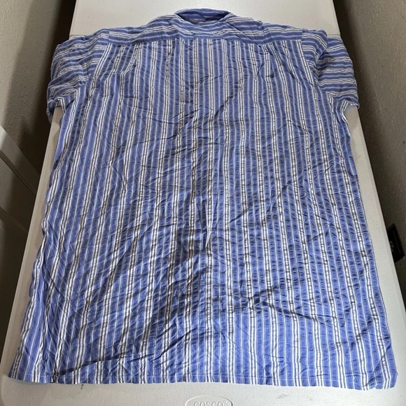 New Men's POLO RALPH LAUREN Blue Striped Casual Cotton Shirt Slim Fit Sz XLT - Picture 9 of 13